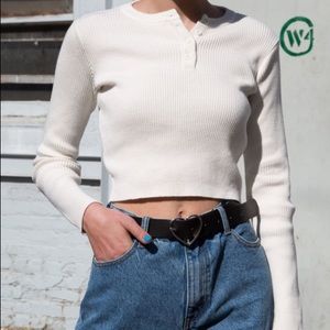 NWOT Brandy Melville Deliah Knit top in cream